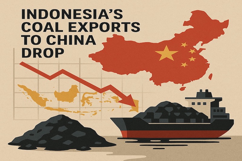 Penurunan ekspor batubara Indonesia ke China mulai berdampak langsung pada kinerja sejumlah saham. Gambar dibuat oleh AI untuk Kabar Bursa.