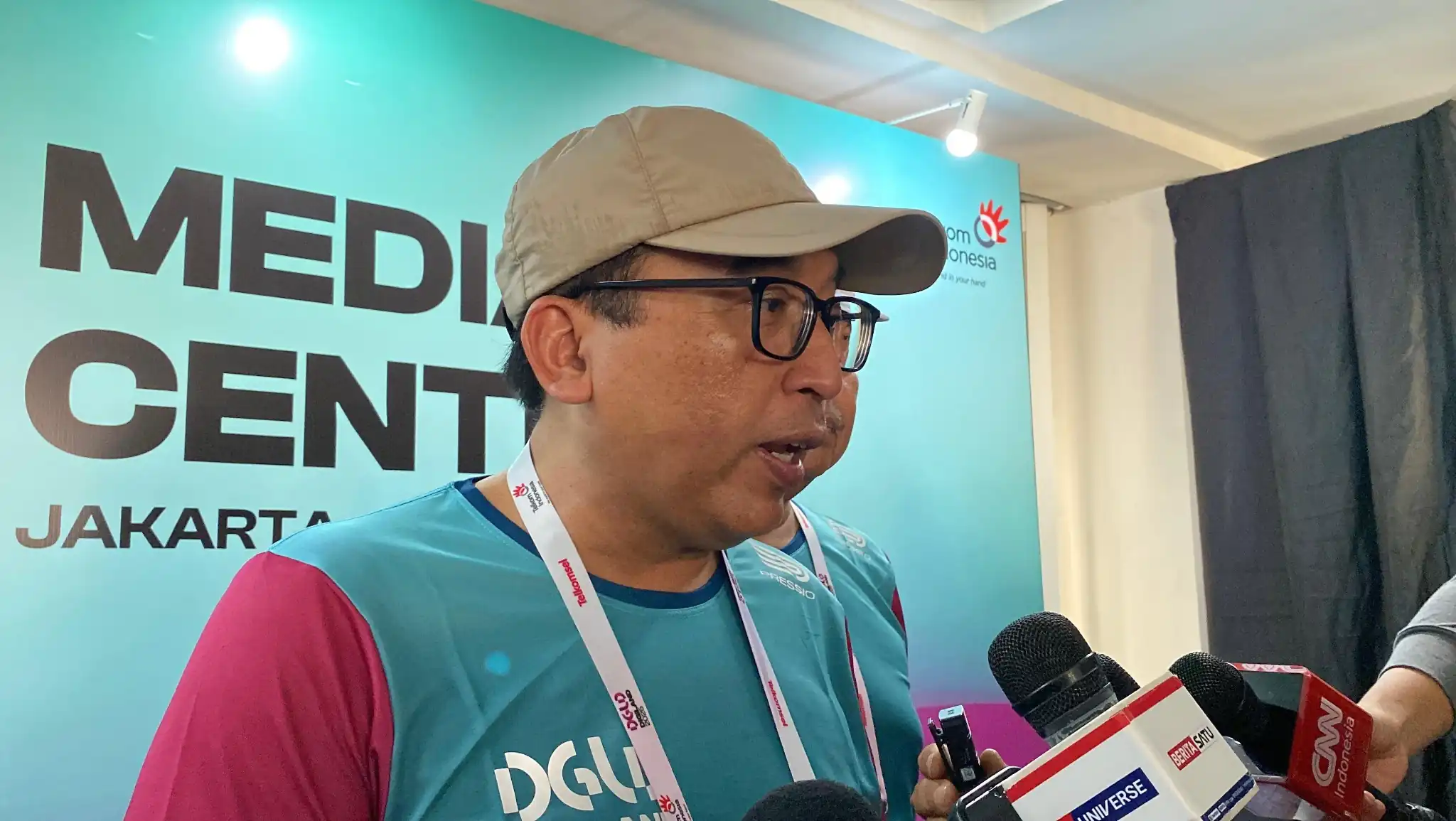 VP Corporate Communication Telkom Andri Herawan Sasoko, di acara Digiland Run 2025, Minggu, 18 Mei 2025. (Foto: KabarBursa/Dian Finka)