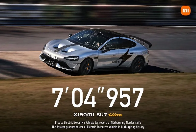 Xiaomi EV mencetak rekor sebagai mobil listrik tercepat di lintasan Nürburgring Nordschleife. Foto: doc Xiaomi