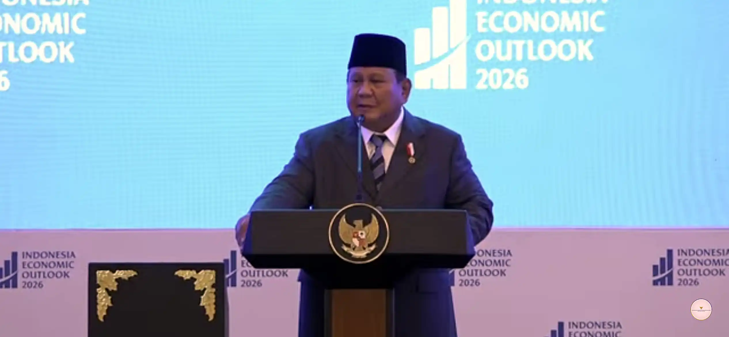 Presiden Prabowo Subianto dalam forum Indonesia Economic Outlook (IEO) 2026 (Foto: Kabarbursa.com/Nade) 