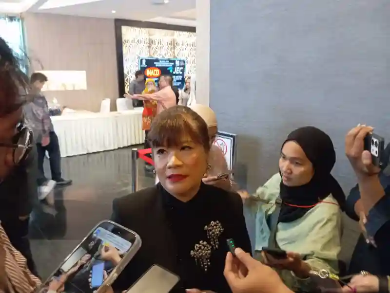 Ketua Umum Asosiasi Pengusaha Indonesia (APINDO) Shinta Widjaja Kamdani di Main Hall BEI, Jakarta pada Selasa, 7 Juli 2026. (Foto: Desty Luthfiani/KabarBursa.com)
