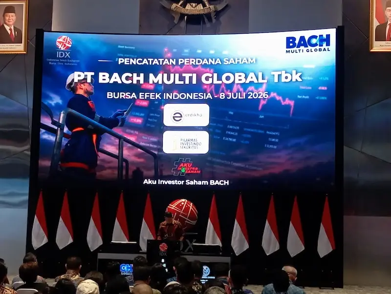 Seremonial pencatatan saham perdana di Main Hall BEI, Jakarta Rabu, 8 Juli 2026. Foto: KabarBursa.com/Desty