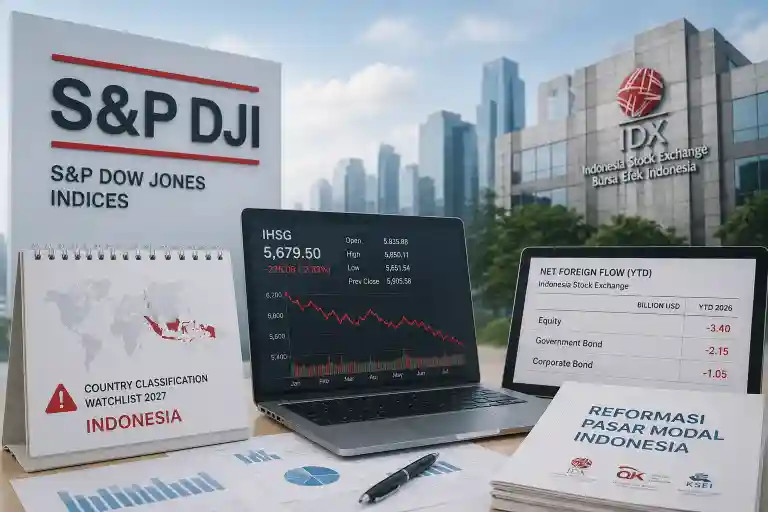 Menyusul MSCI dan Moody's yang menurunkan rating pasar modal Indonesia, lembaga pemeringkat S&P DJI juga memasukkan pasar modal RI ke dalam watchlist market frontier. (Foto: KabarBursa)