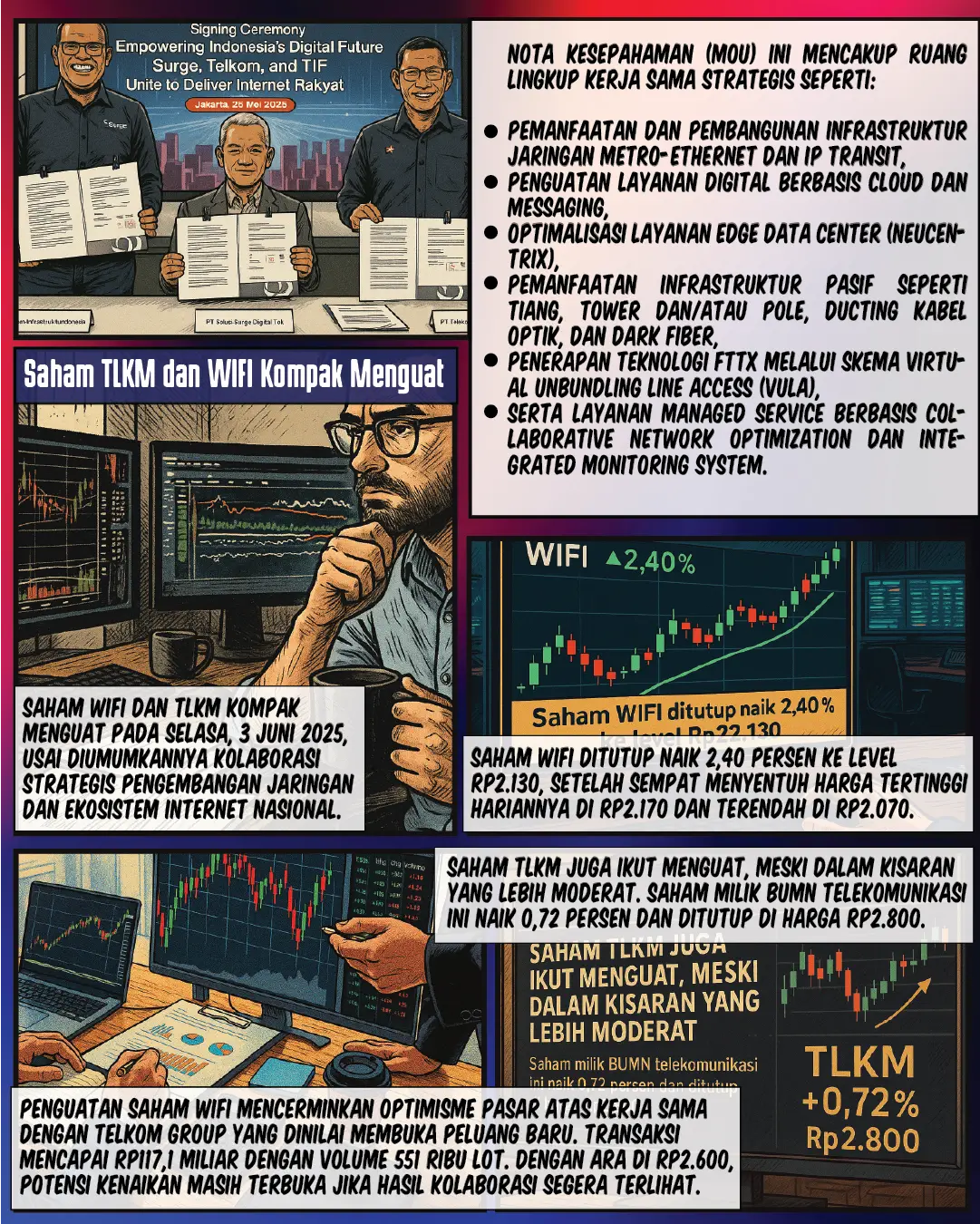 TLKM & WIFI Kolaborasi Angkat Saham