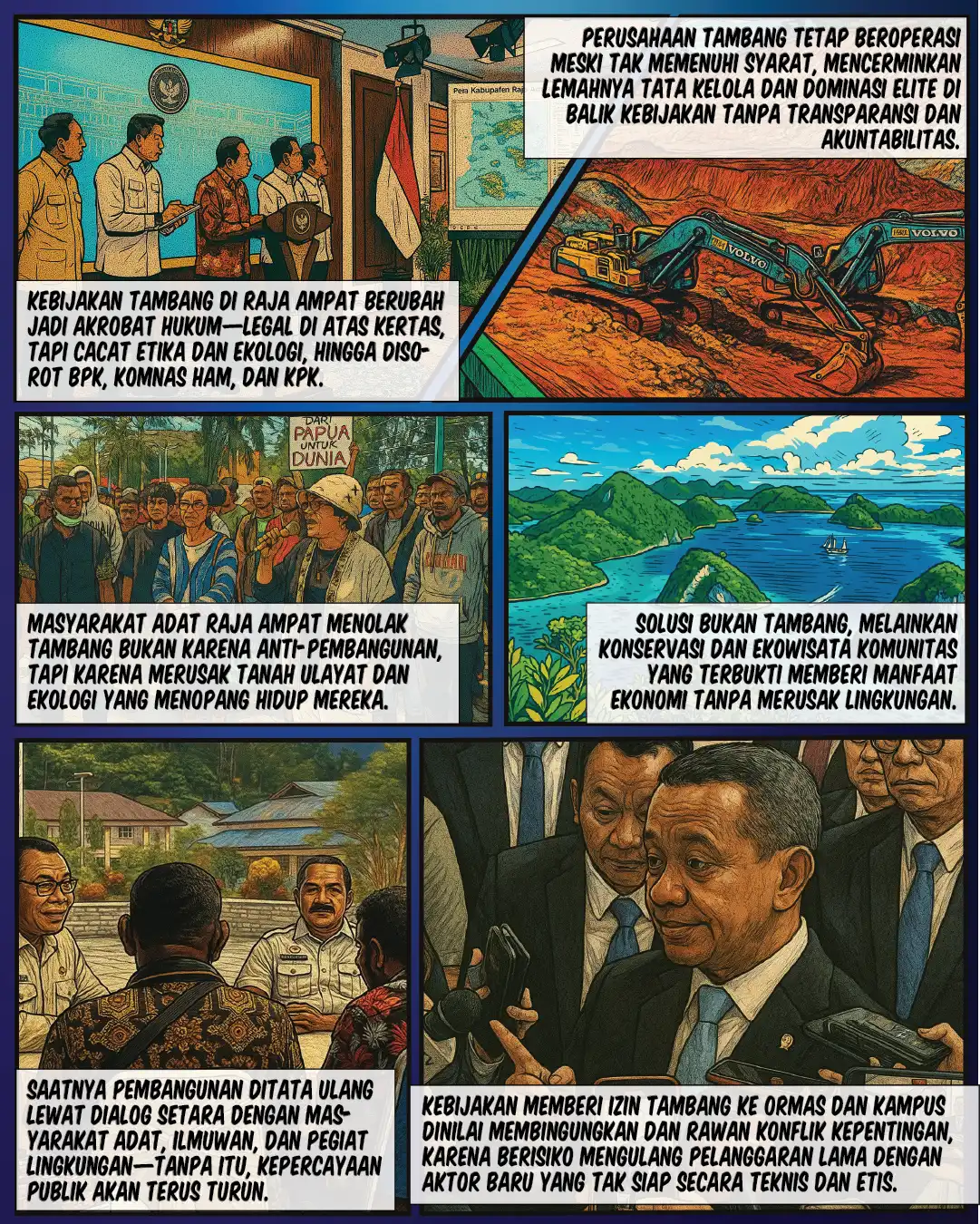 Akrobat Tambang di Raja Ampat