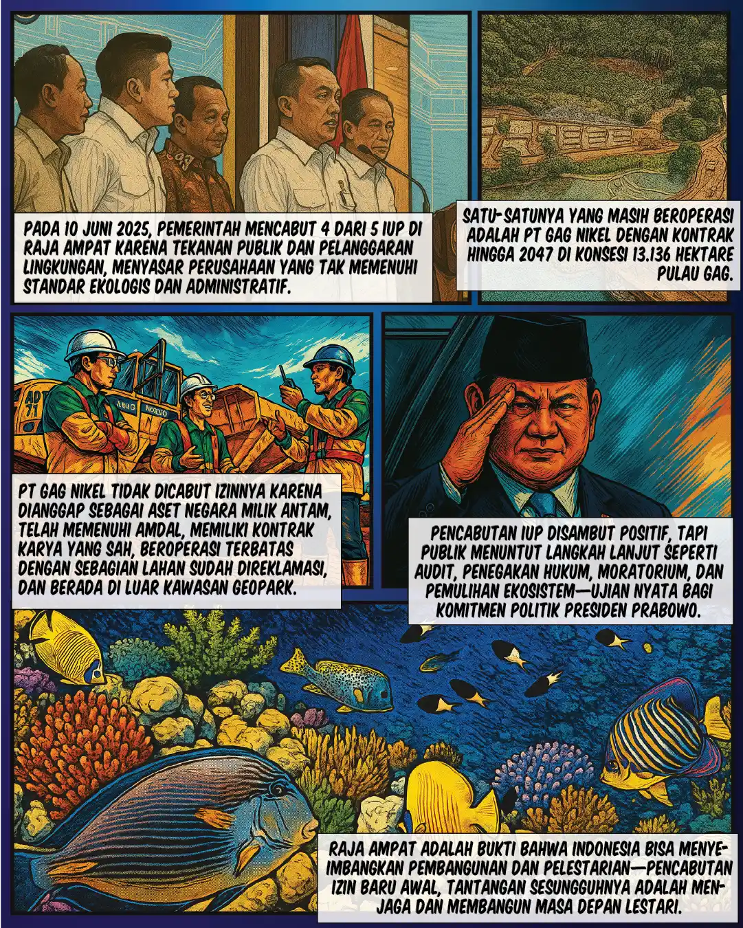 Akrobat Tambang di Raja Ampat