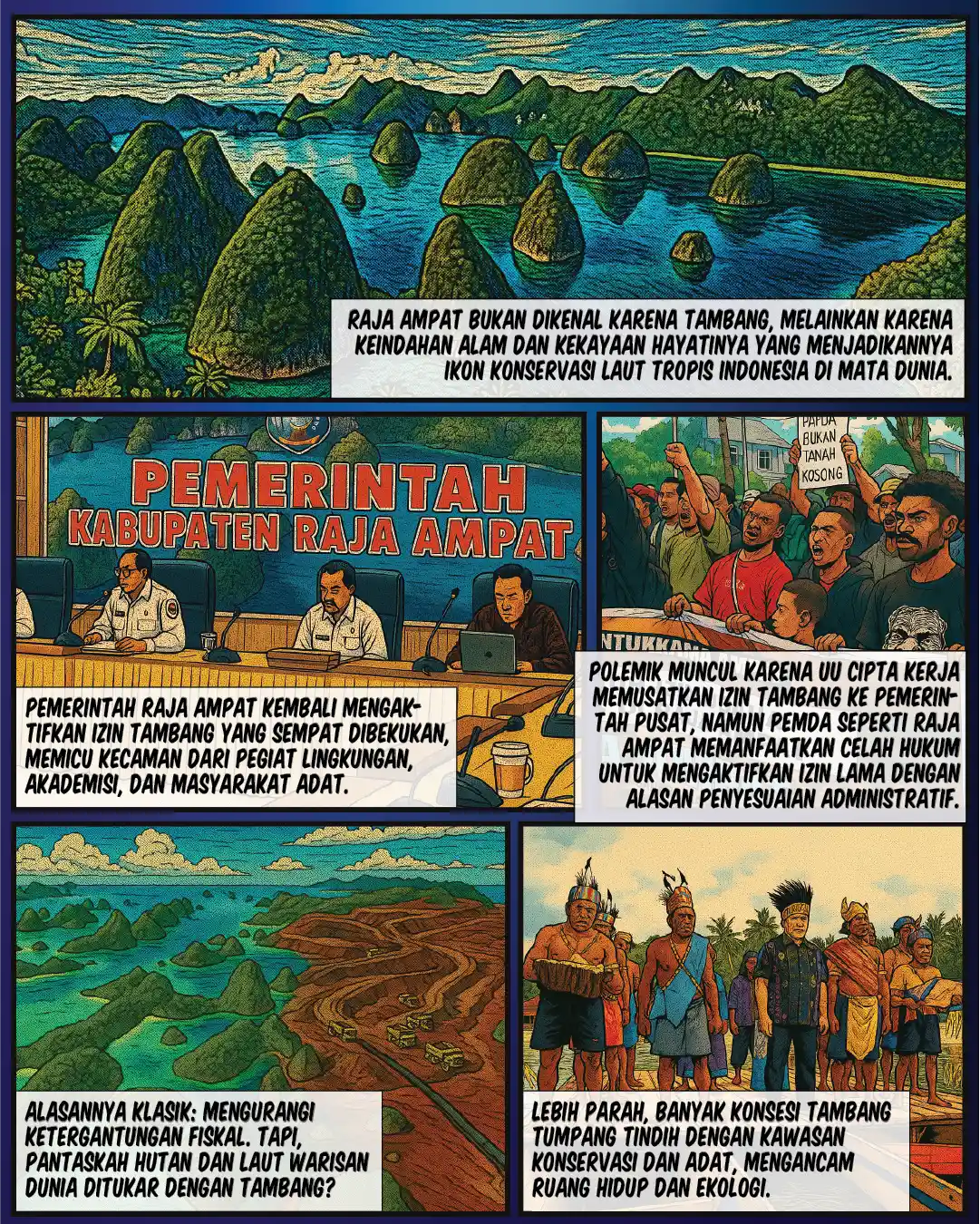 Akrobat Tambang di Raja Ampat