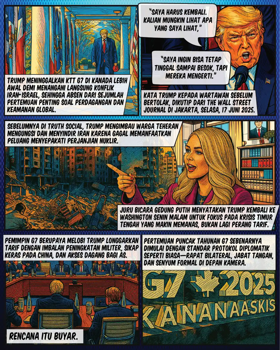 Trump tinggalkan G7, Perundingan Mandek