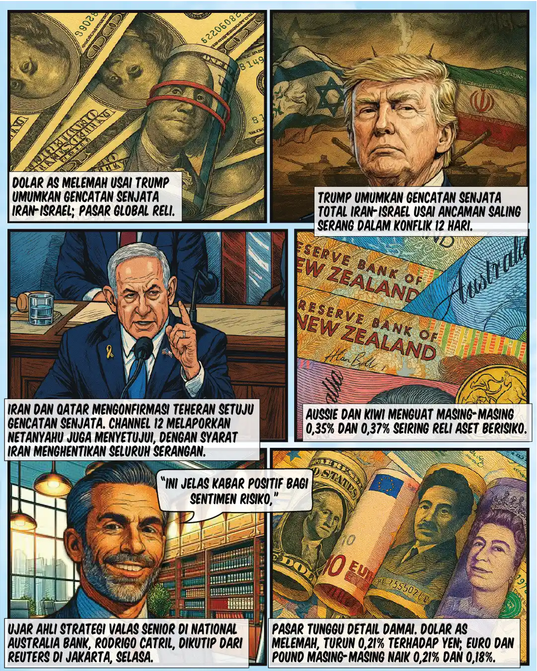 Dolar Melemah usai Gencatan Iran-Israel