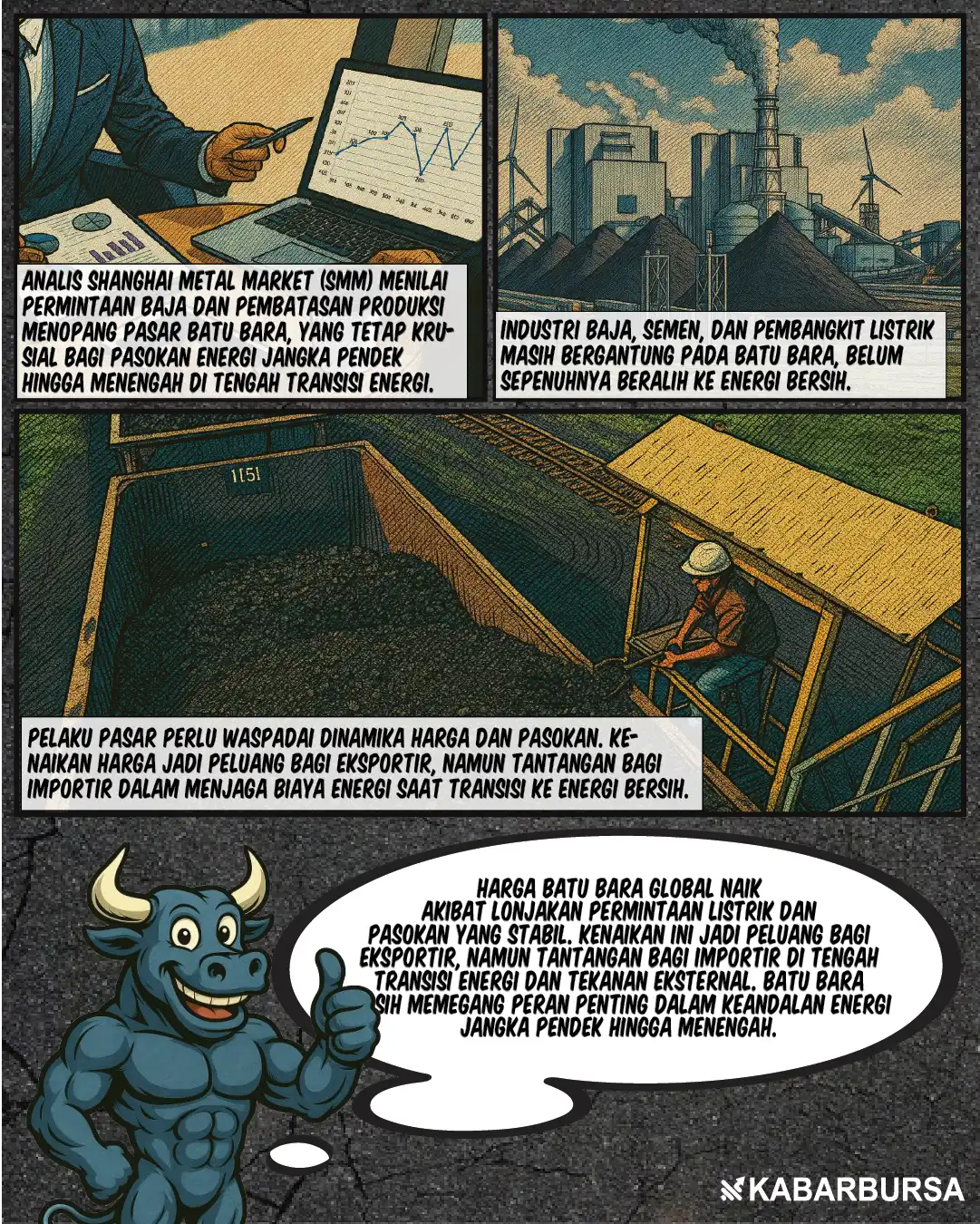 Batu Bara Menguat, Pasokan Stabil