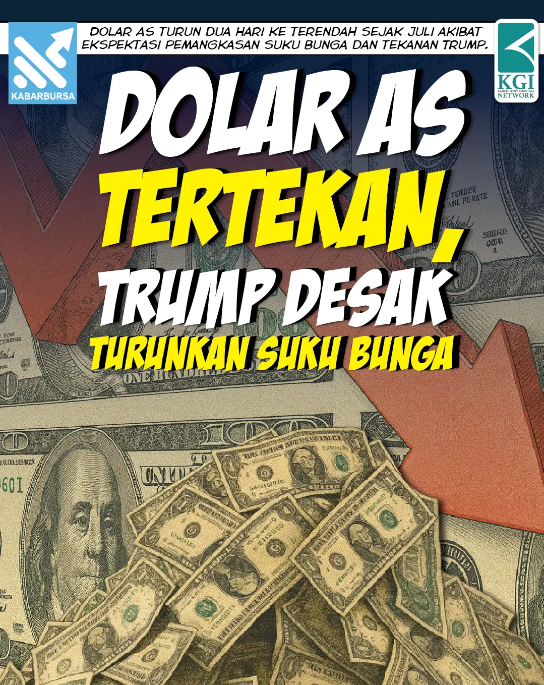 Dolar AS Tertekan, Trump Desak Turunkan Suku Bunga
