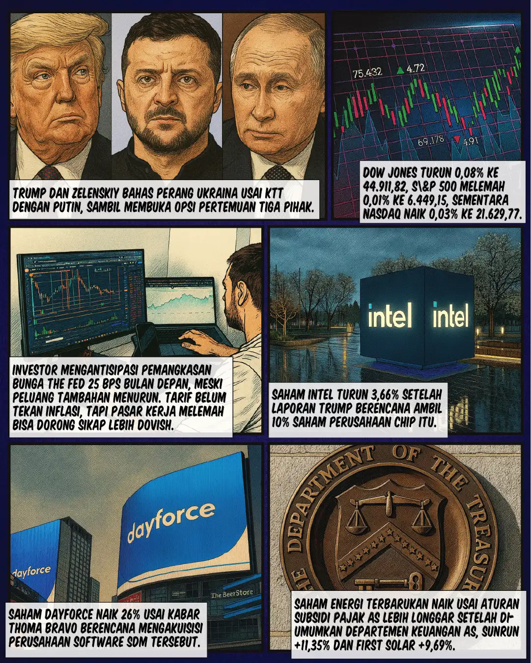 Wall Street Flat, Pasar Tunggu Ritel & The Fed