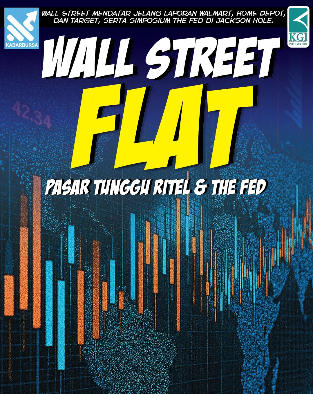 Wall Street Flat, Pasar Tunggu Ritel & The Fed