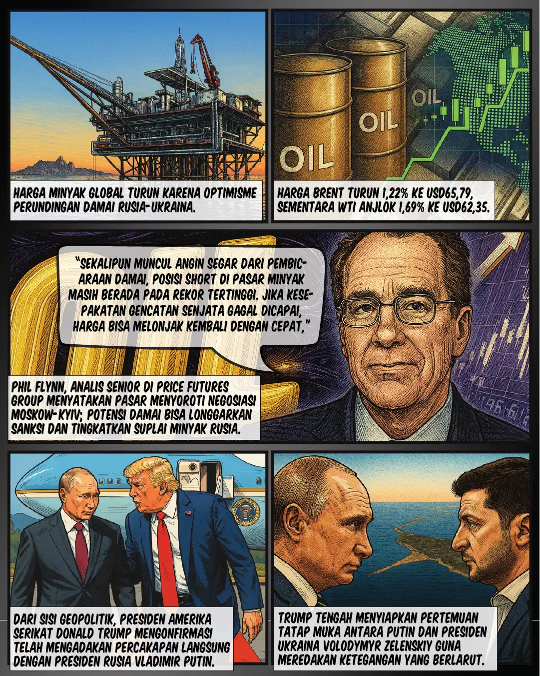 Minyak Dunia Terkoreksi, Pasar Tunggu Perdamaian