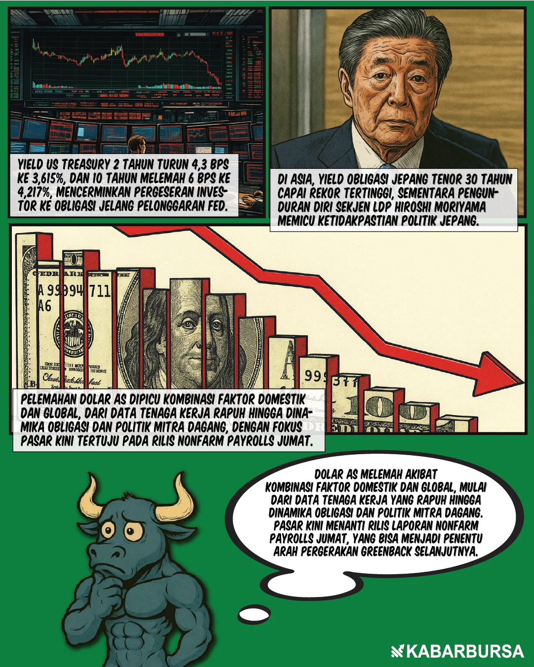 Data Ketenagakerjaan Tekan Dolar