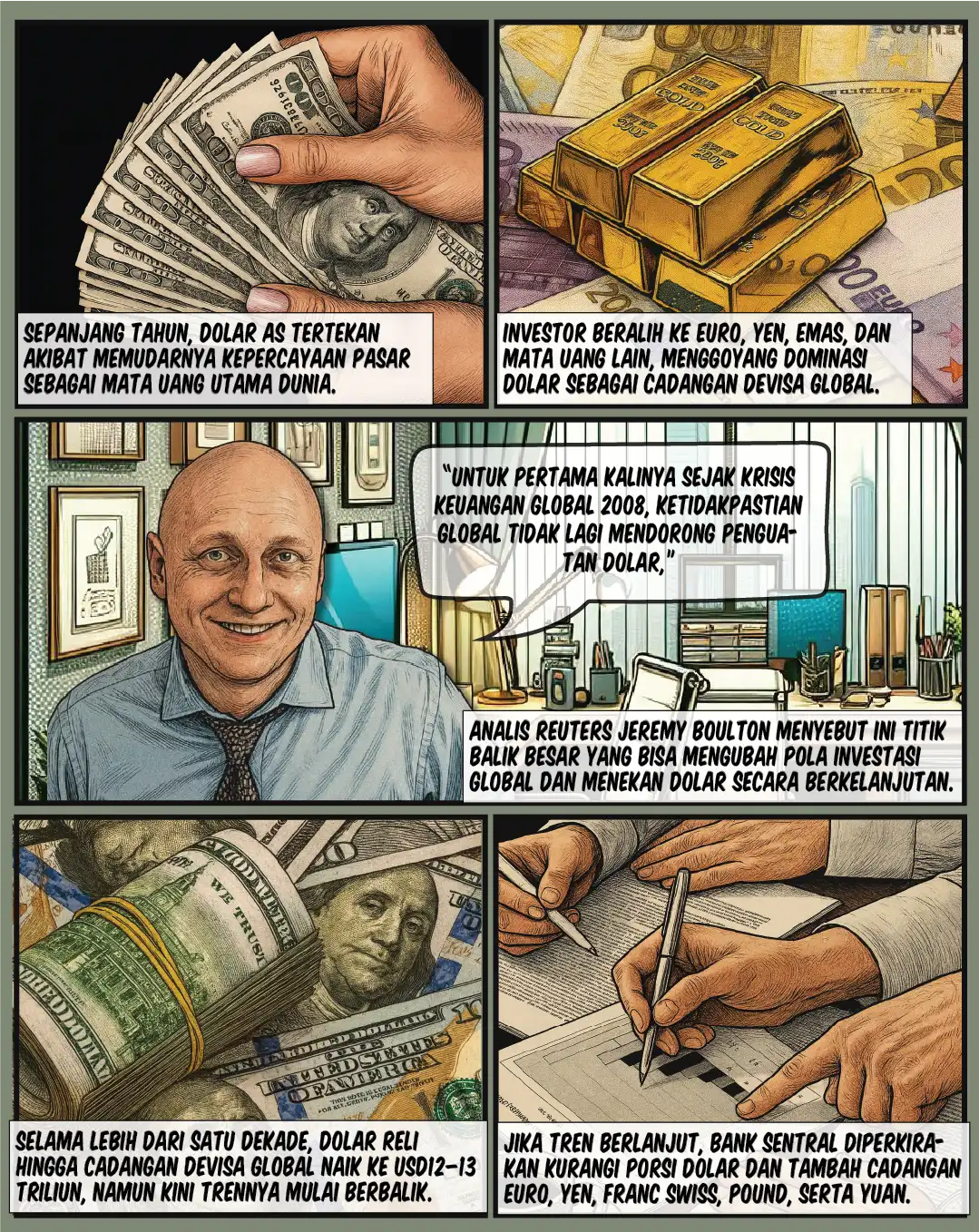 Utang AS Membengkak, Dolar Tertekan