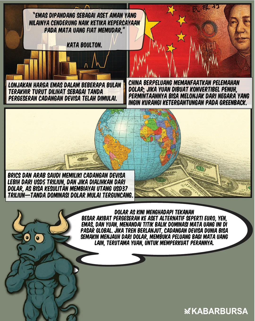 Utang AS Membengkak, Dolar Tertekan