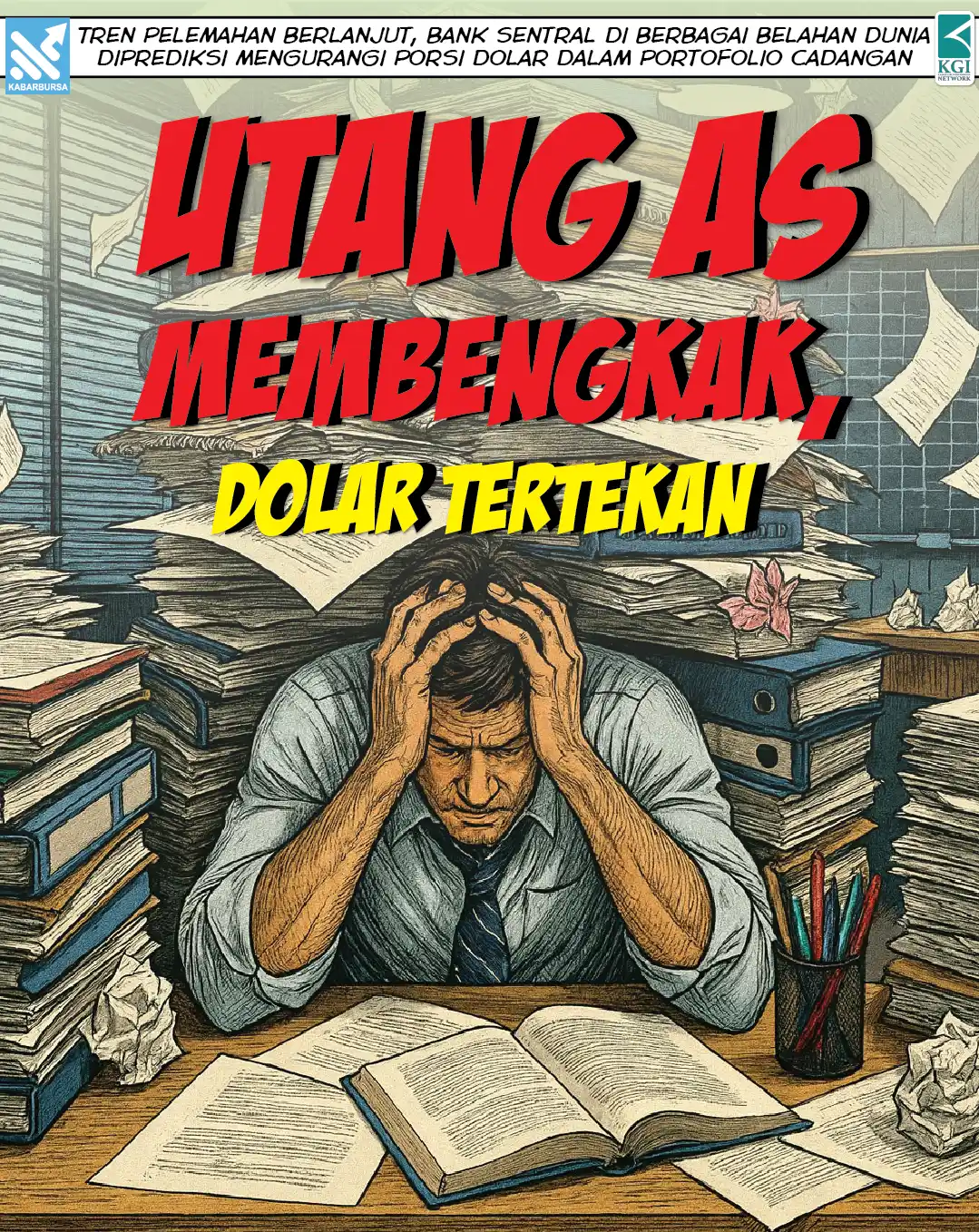 Utang AS Membengkak, Dolar Tertekan