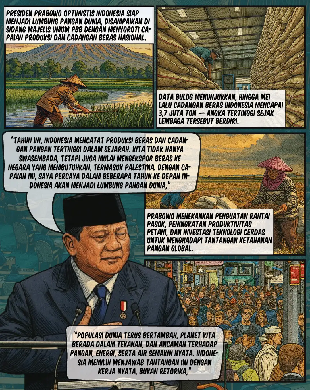 Prabowo Dorong Lumbung Pangan & Tanggul Raksasa