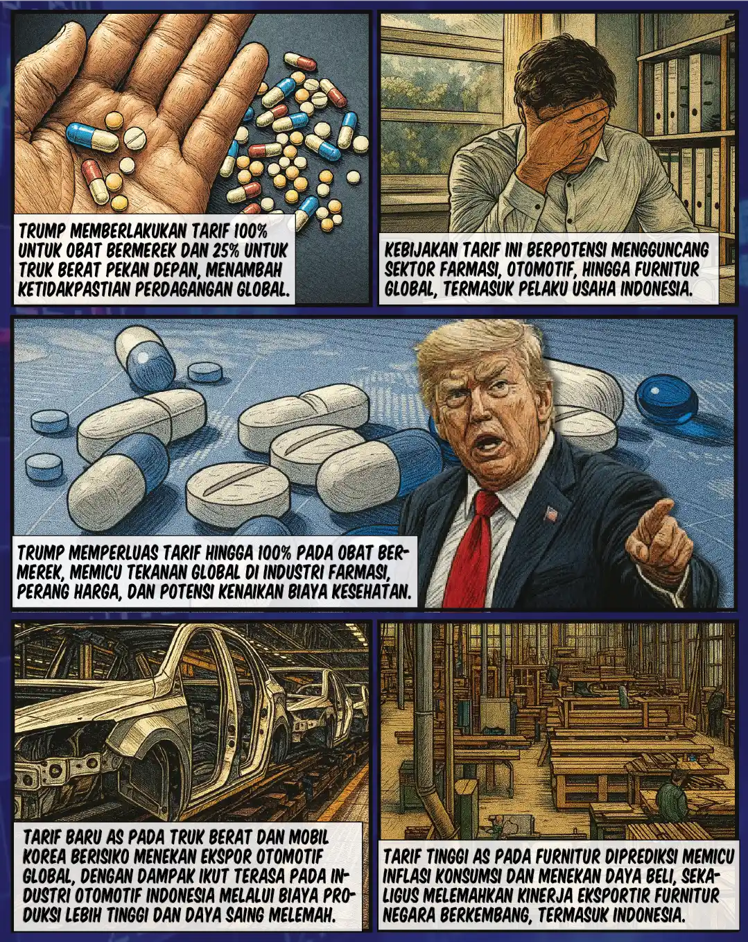 Tarif Obat 100% Trump, Inflasi Kian Berat