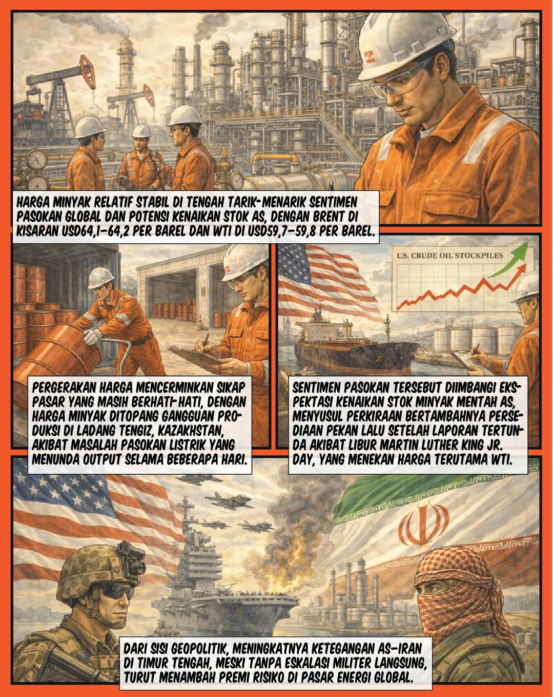 Minyak Stabil, Pasar Tunggu Stok AS