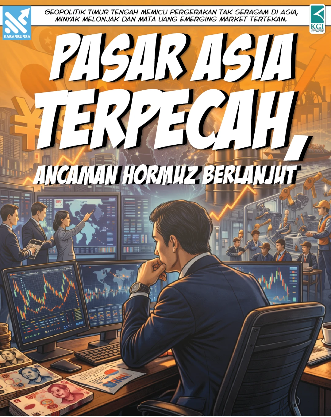 Pasar Asia Terpecah, Ancaman Hormuz Berlanjut