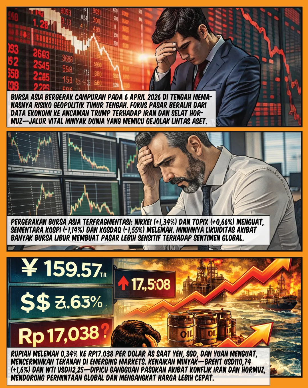 Pasar Asia Terpecah, Ancaman Hormuz Berlanjut