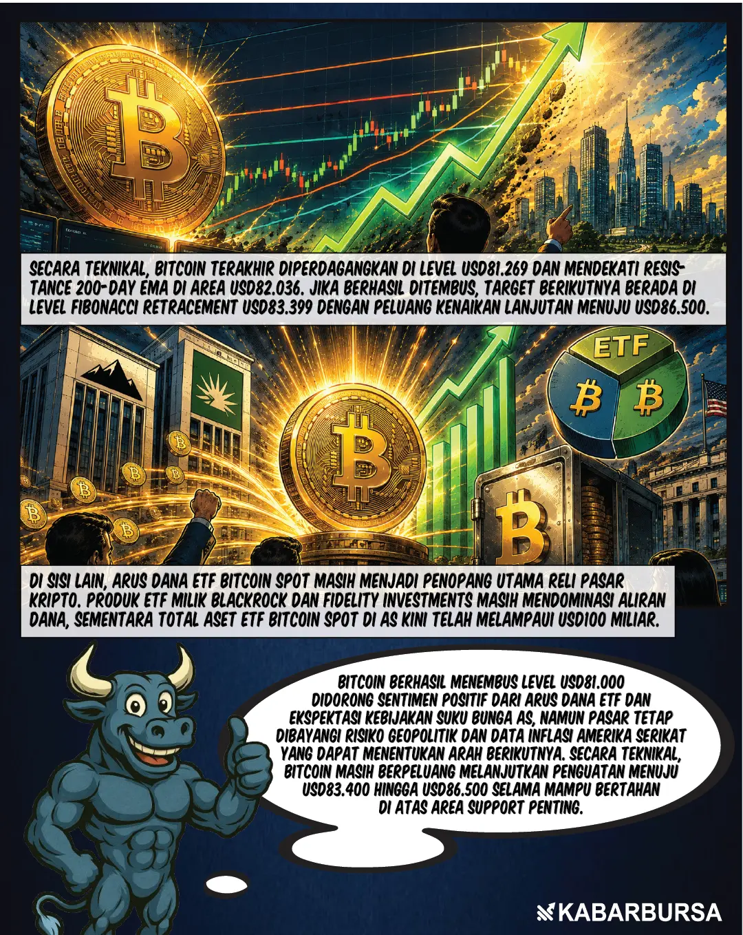 Bitcoin Dekati USD83.400, Pasar Waspadai Inflasi AS