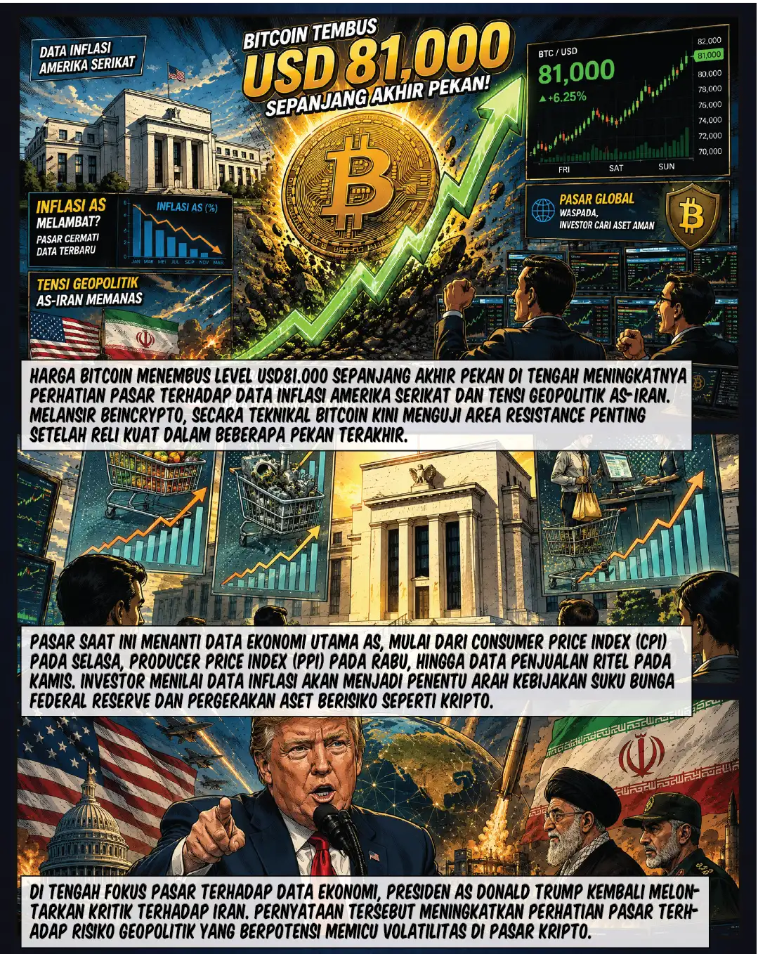 Bitcoin Dekati USD83.400, Pasar Waspadai Inflasi AS