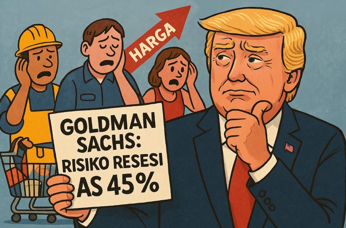 Goldman Sachs Naikkan Risiko Resesi AS Jadi 45 Persen