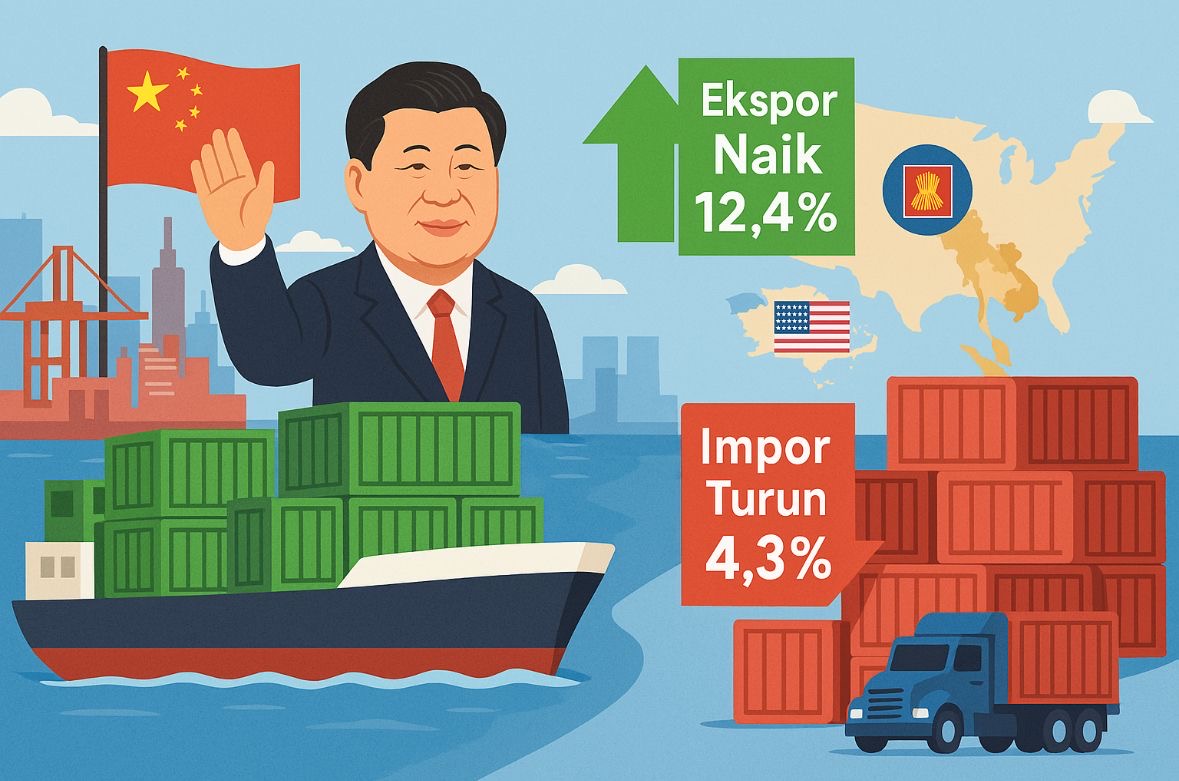 Ekspor China Melejit, tapi Impor Masih Loyo