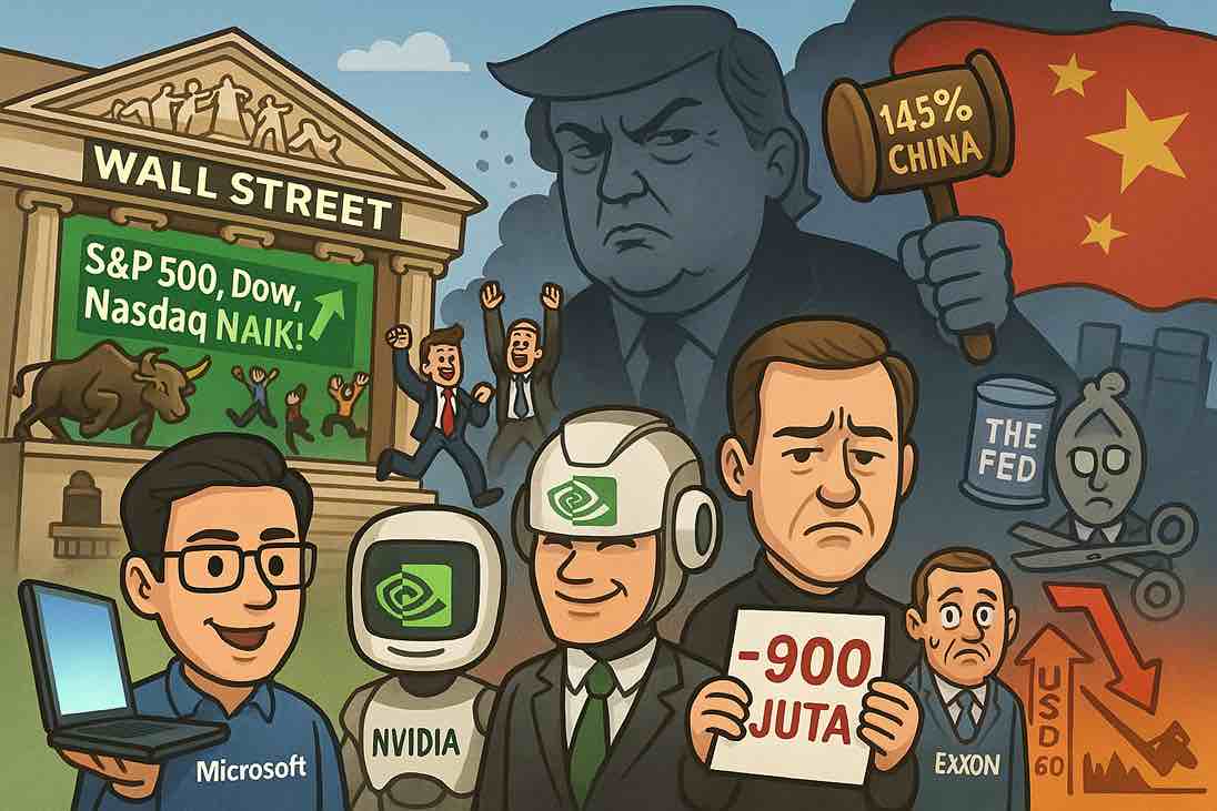 Wall Street Rayakan Kenaikan Beruntun Terpanjang Sejak 2004