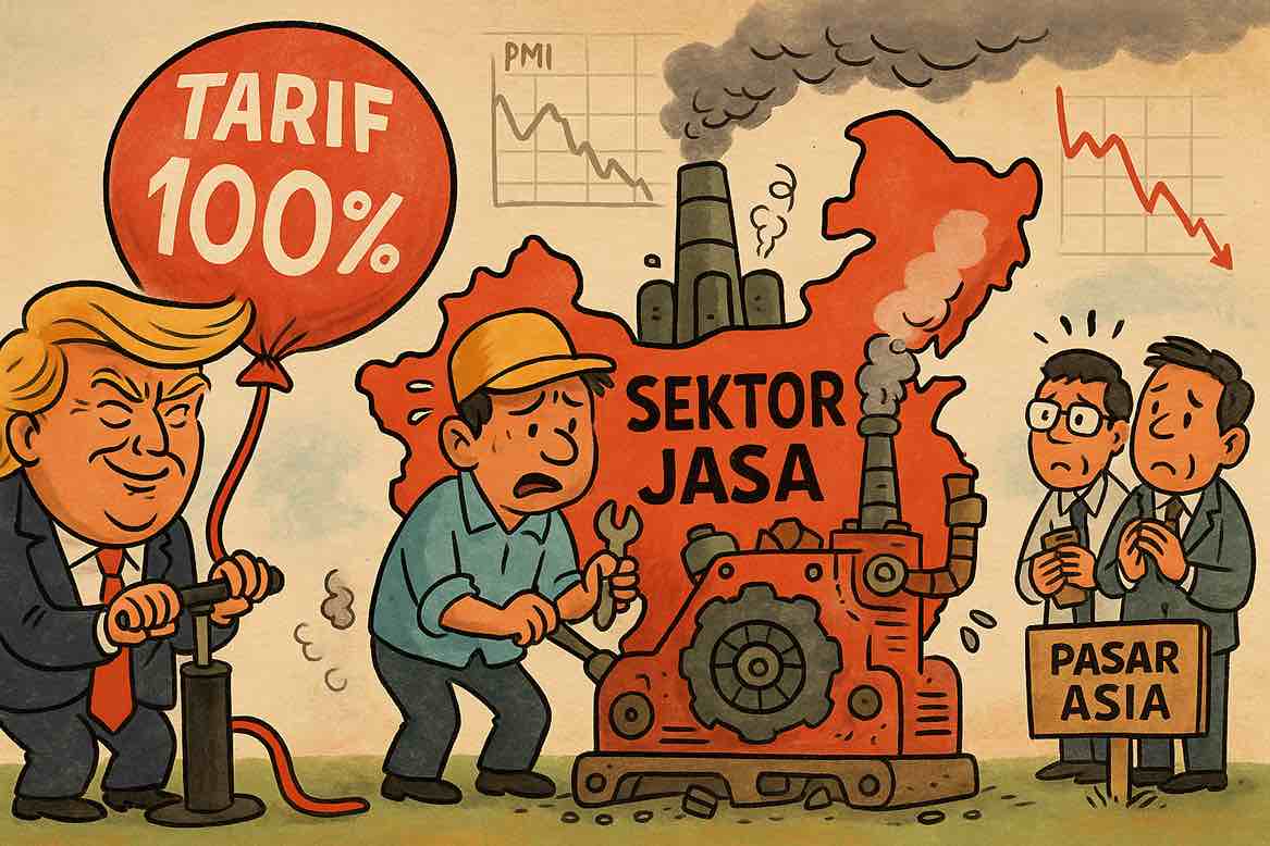 Tujuh Bulan Terburuk Sektor Jasa China, ini Catatan Datanya