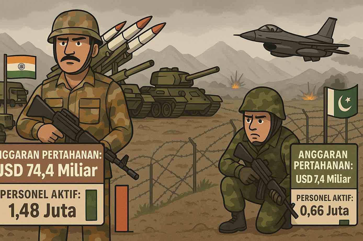 Perbandingan Kekuatan Anggaran Pertahanan India dan Pakistan