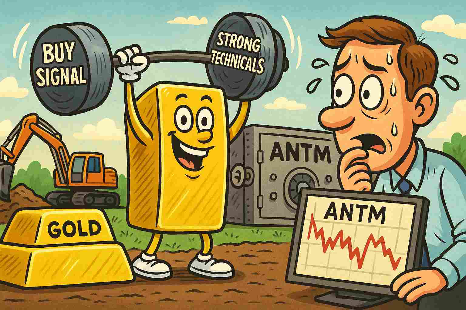 Jelang Earning Call, Saham Antam Merosot 110 Poin