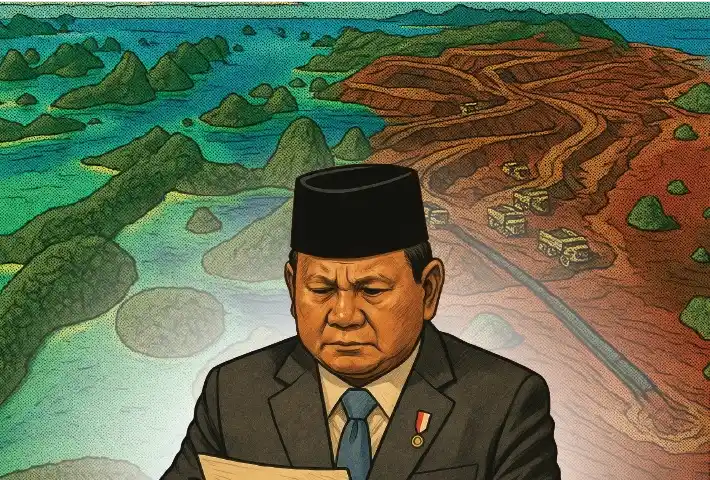 Akrobat Tambang di Raja Ampat
