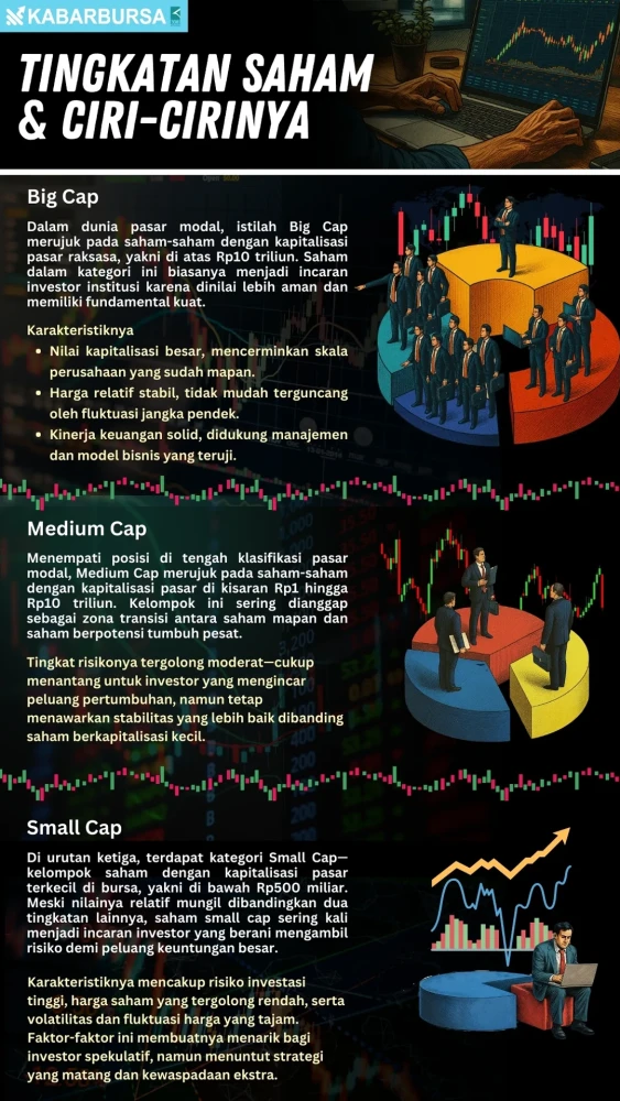 INFOGRAFIS Tingkatan Saham & Ciri-Cirinya