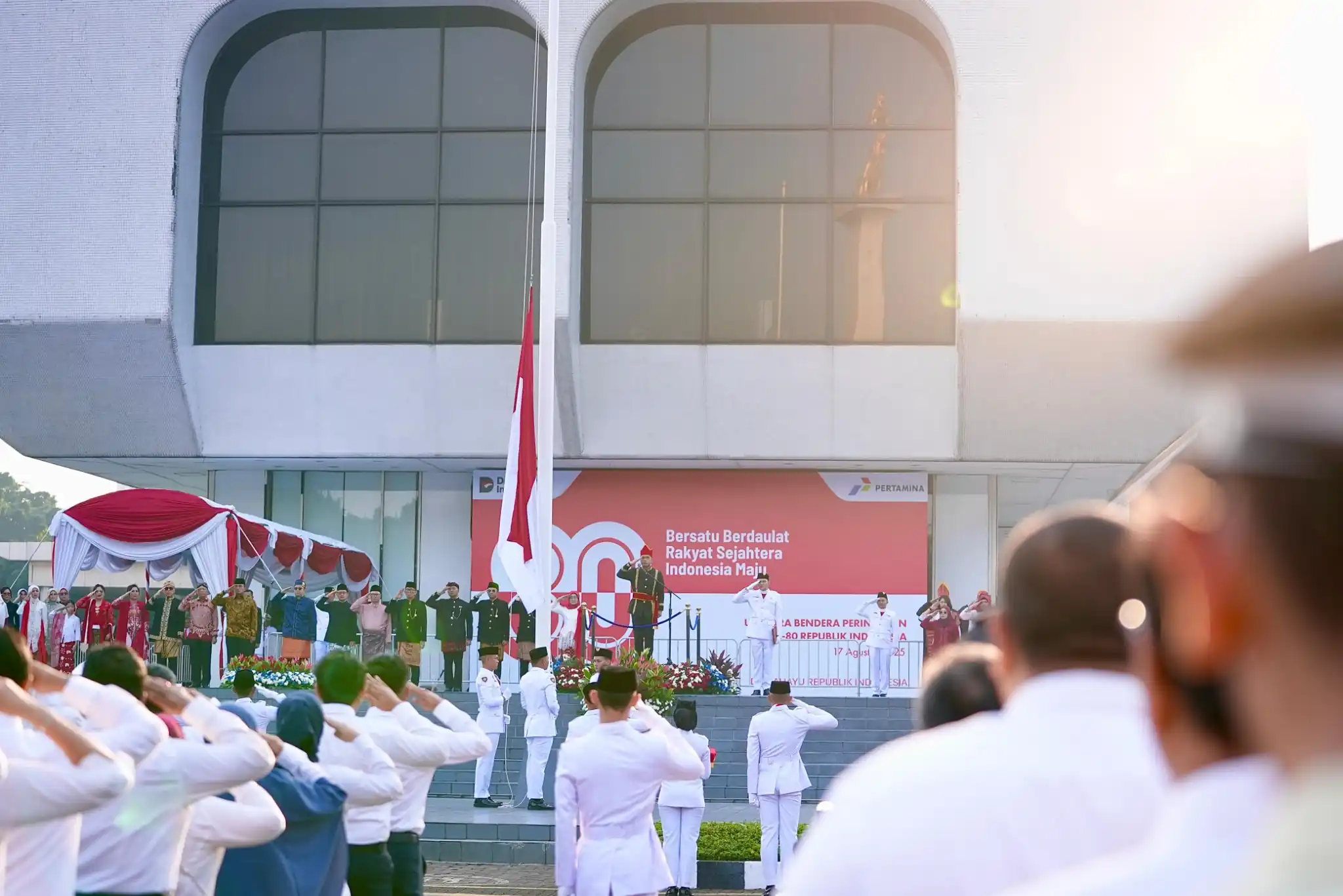 Gelar Upacara HUT ke-80 RI, Pertamina Kobarkan Energi Merah Putih Indonesia Maju