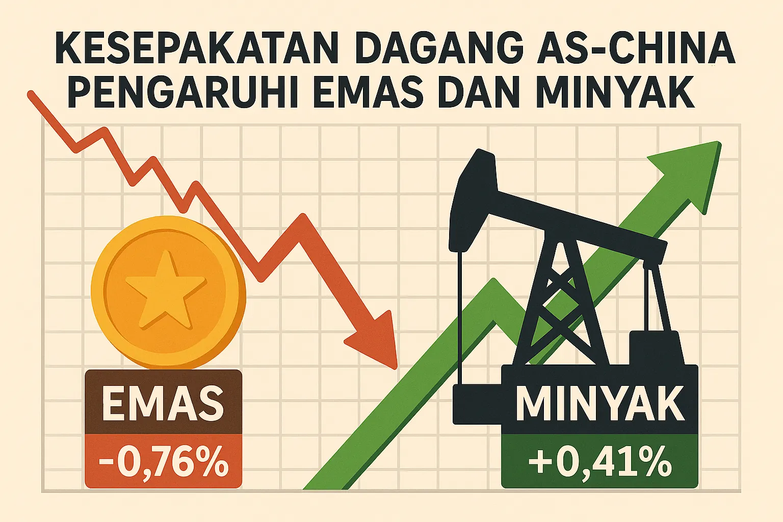 Kesepakatan Dagang AS-China Tekan Harga Emas: Minyak Bergerak Naik