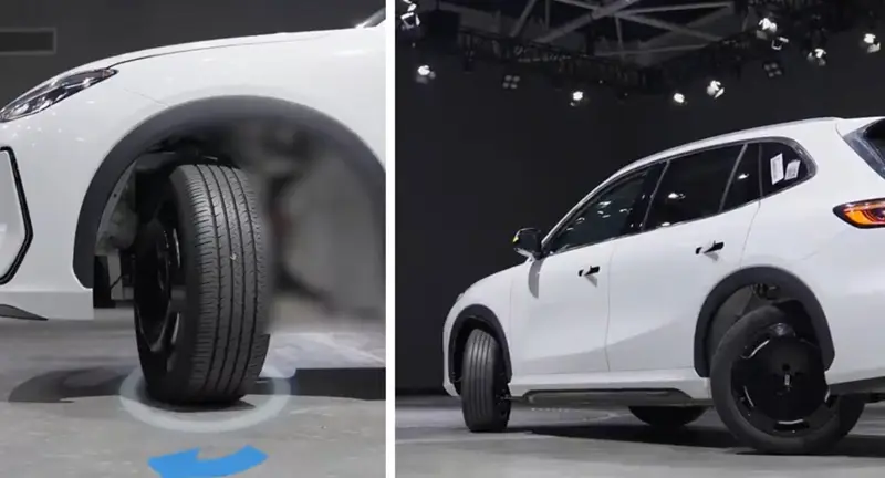 Geely EX5 Tampilkan Teknologi Roda 90 Derajat, Ini Dampaknya