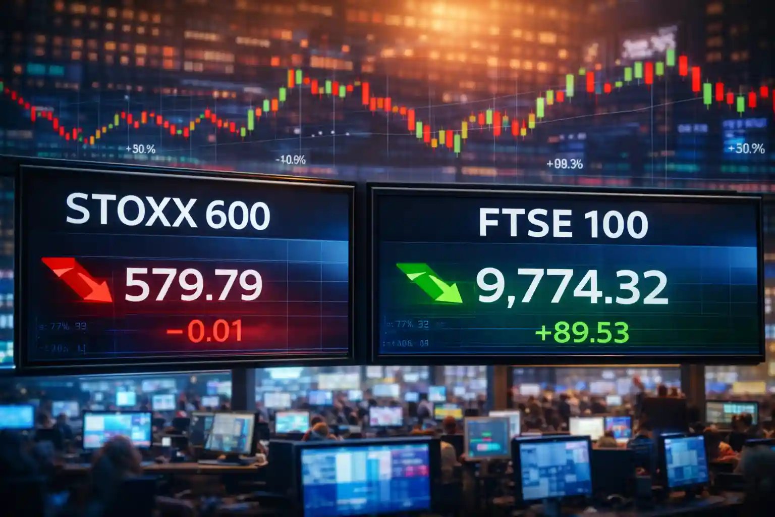 STOXX 600 Turun Tipis, FTSE 100 Naik Nyaris Satu Persen