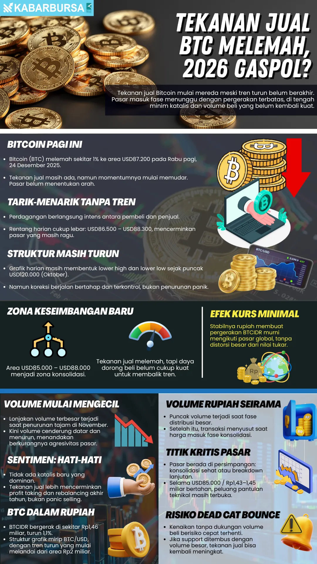 INFOGRAFIS Tekanan Jual BTC Melemah, 2026 Gaspol?