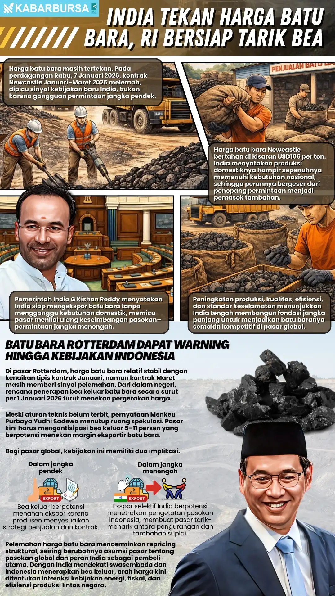 INFOGRAFIS India Tekan Harga Batu Bara, RI Bersiap Tarik Bea