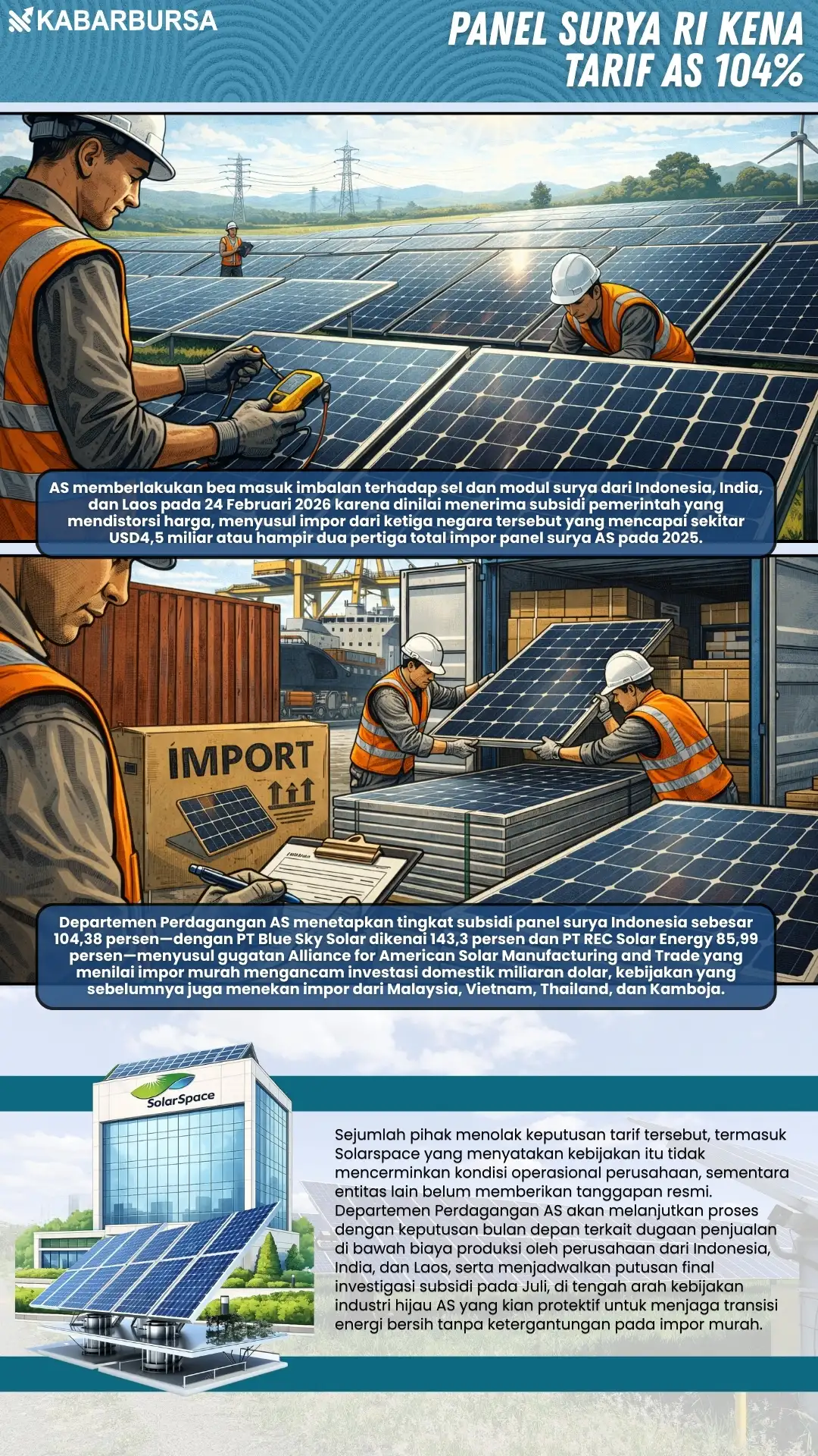 INFOGRAFIS Panel Surya RI Kena Tarif AS 104%