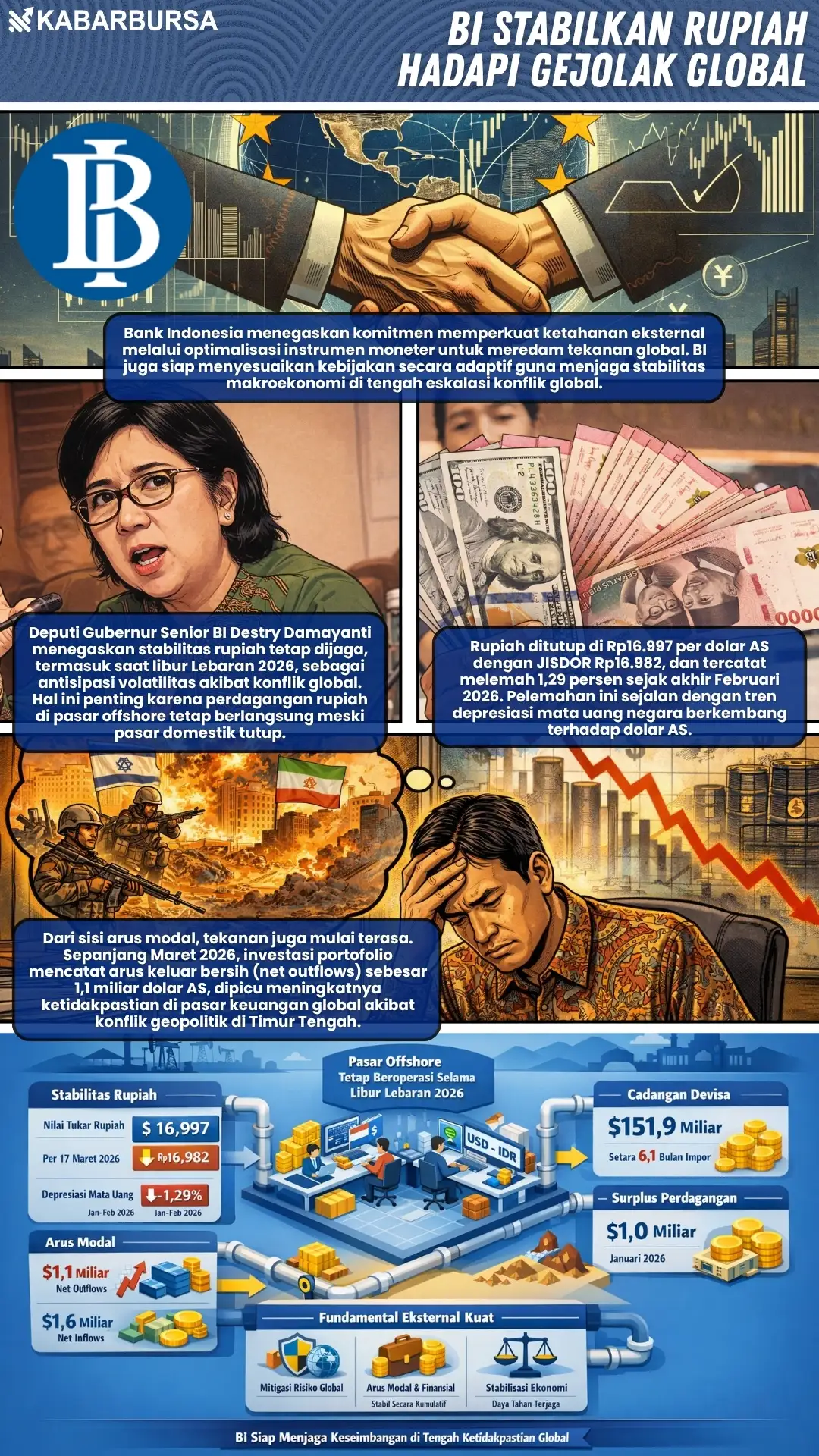 INFOGRAFIS BI Stabilkan Rupiah Hadapi Gejolak Global