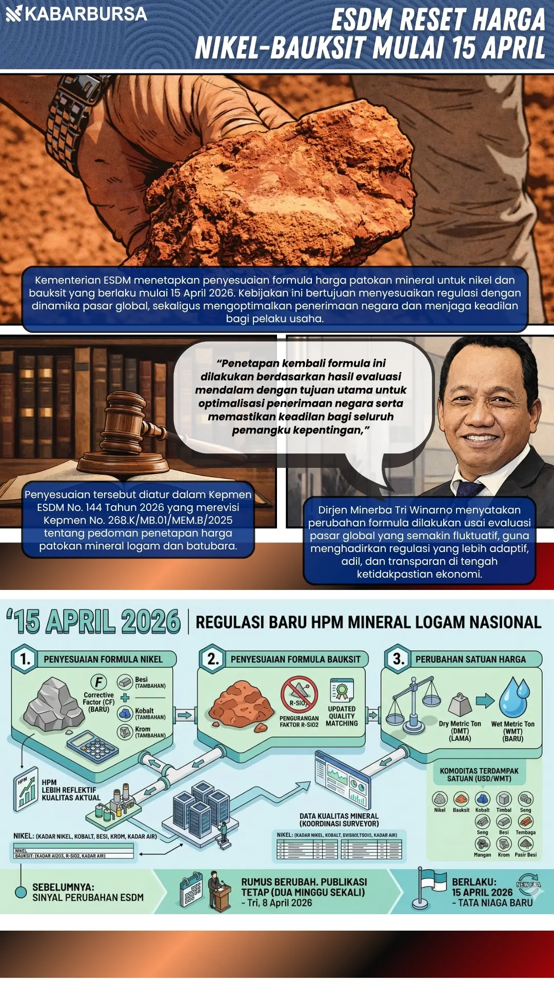 INFOGRAFIS ESDM Reset Harga Nikel-Bauksit Mulai 15 April