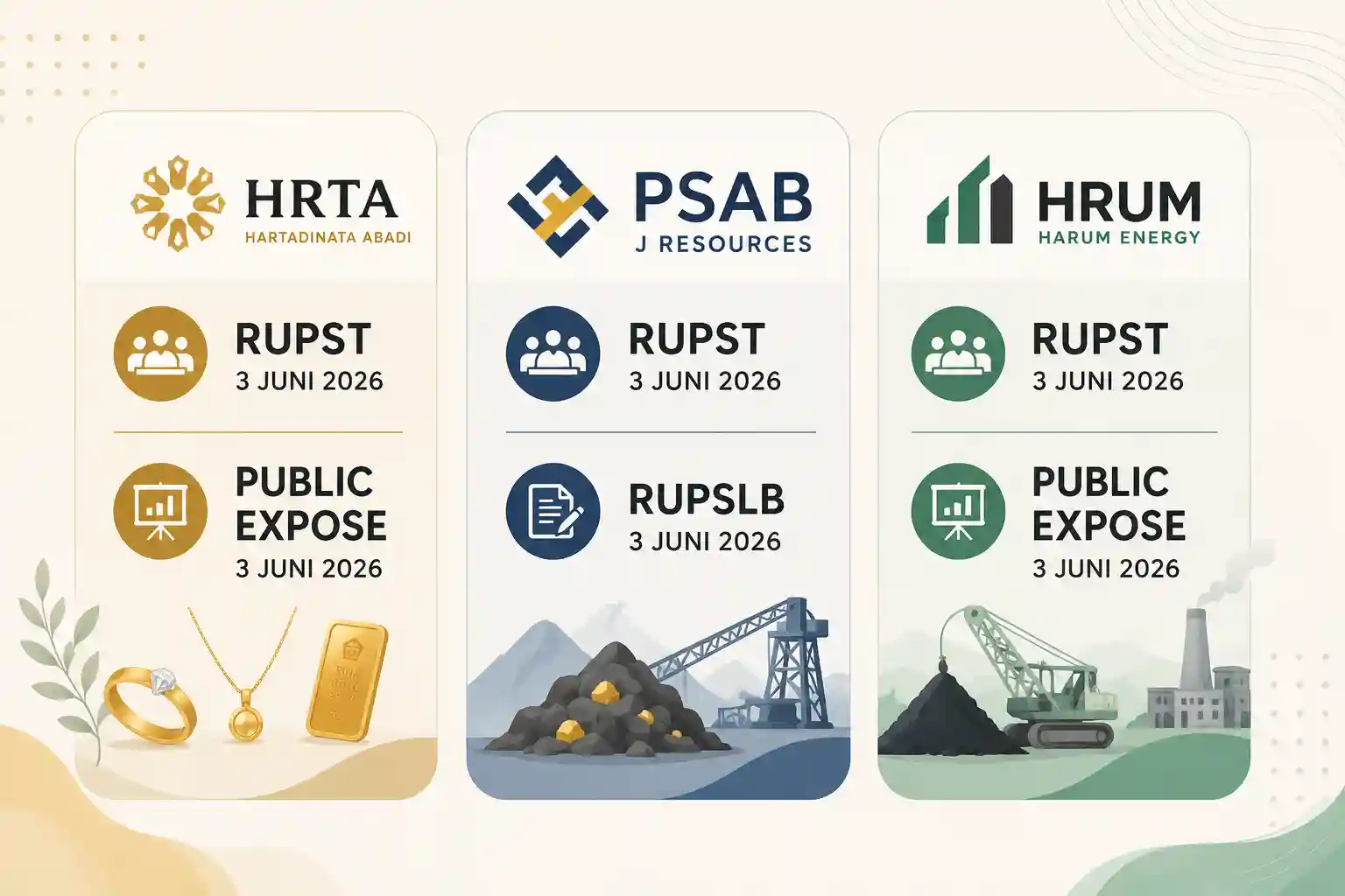 HRTA, PSAB, HRUM Gelar RUPS Besok: Apa Agendanya?
