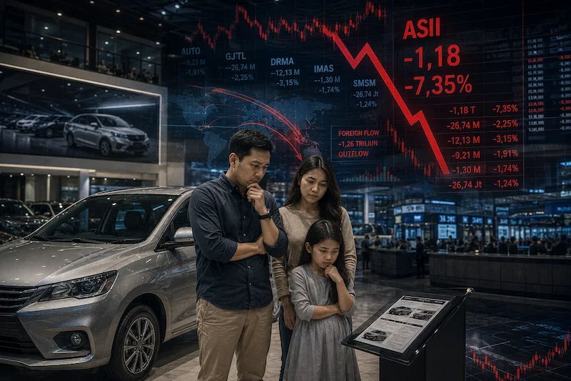 9,5 Juta Kelas Menengah Hilang, Asing Jual Saham Otomotif Rp1,26 Triliun
