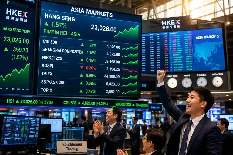 Bursa Asia Menguat, Hang Seng Pimpin Reli