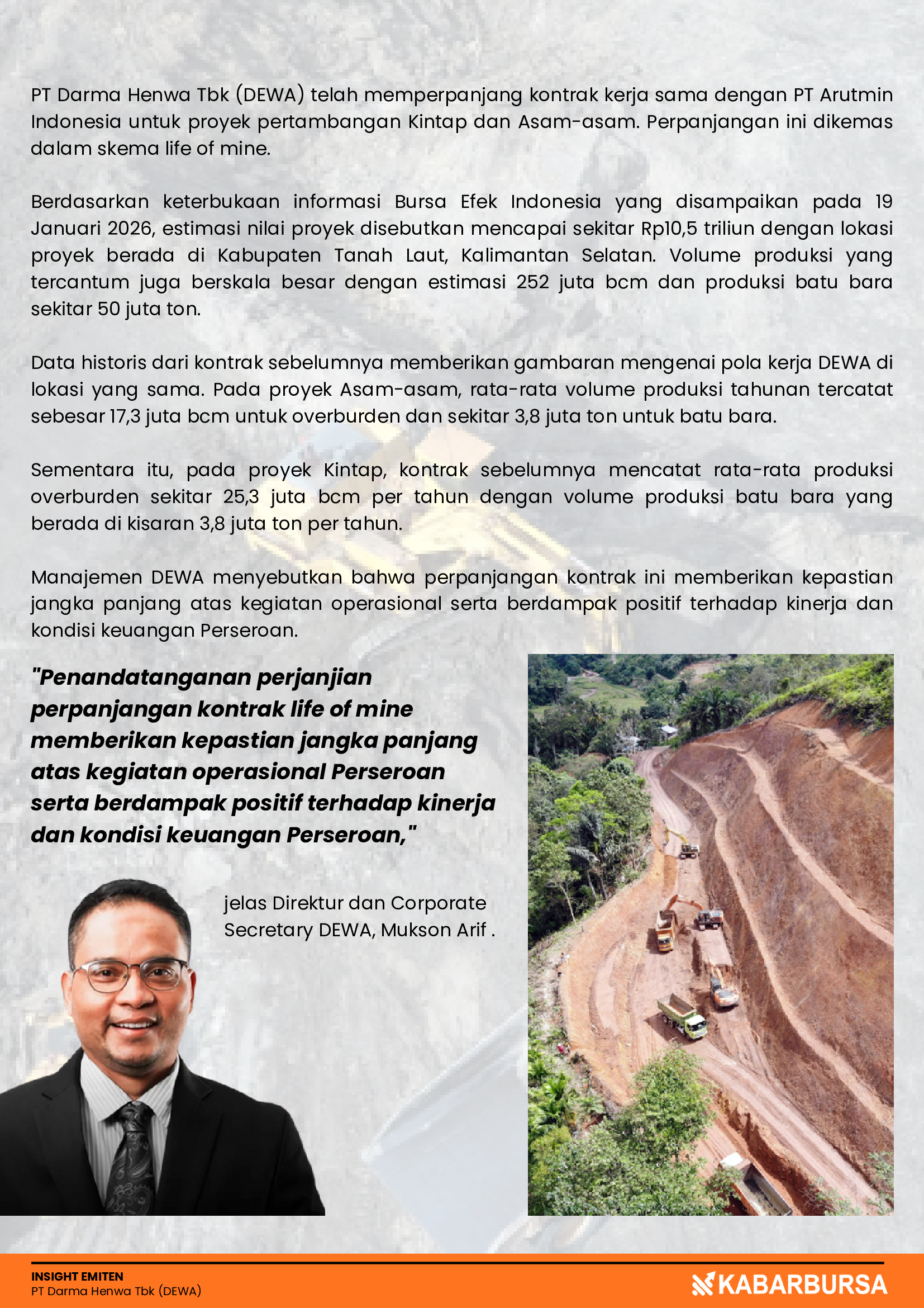 Kontrak dengan Arutmin Diperpanjang, Prospek Pendapatan DEWA Menguat